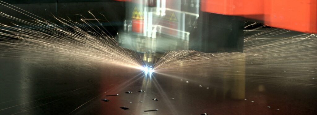 Bystronic laser cutter head close up